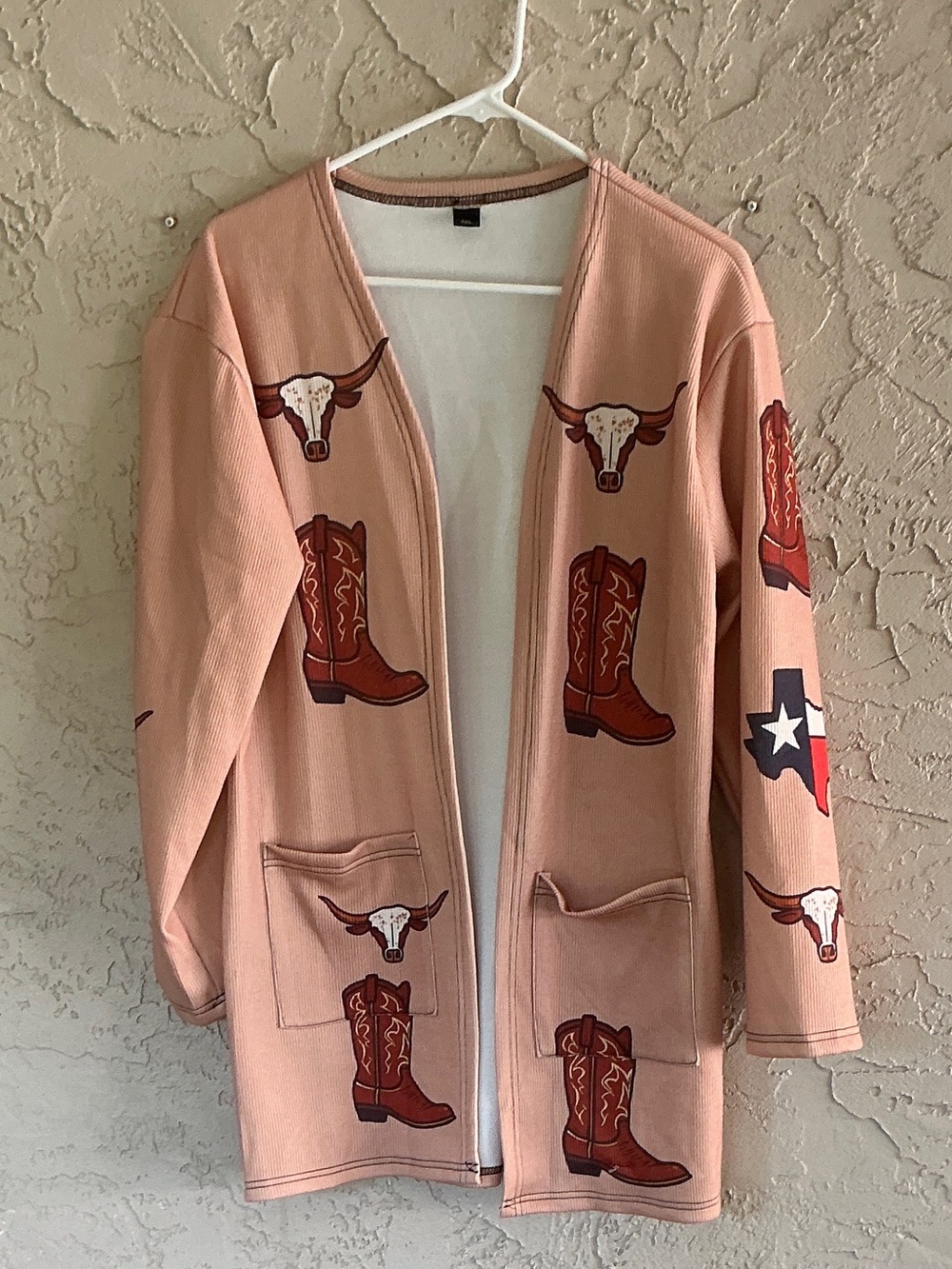 Western Lightweight Women’s Rodeo Cowgirl Open Cardigan  W/Pockets Sz XXL